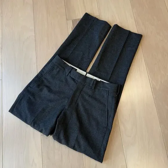 Epaulet Wool Pants 27 Charcoal Gray Made in USA Brooklyn NYC Dress Minimalist